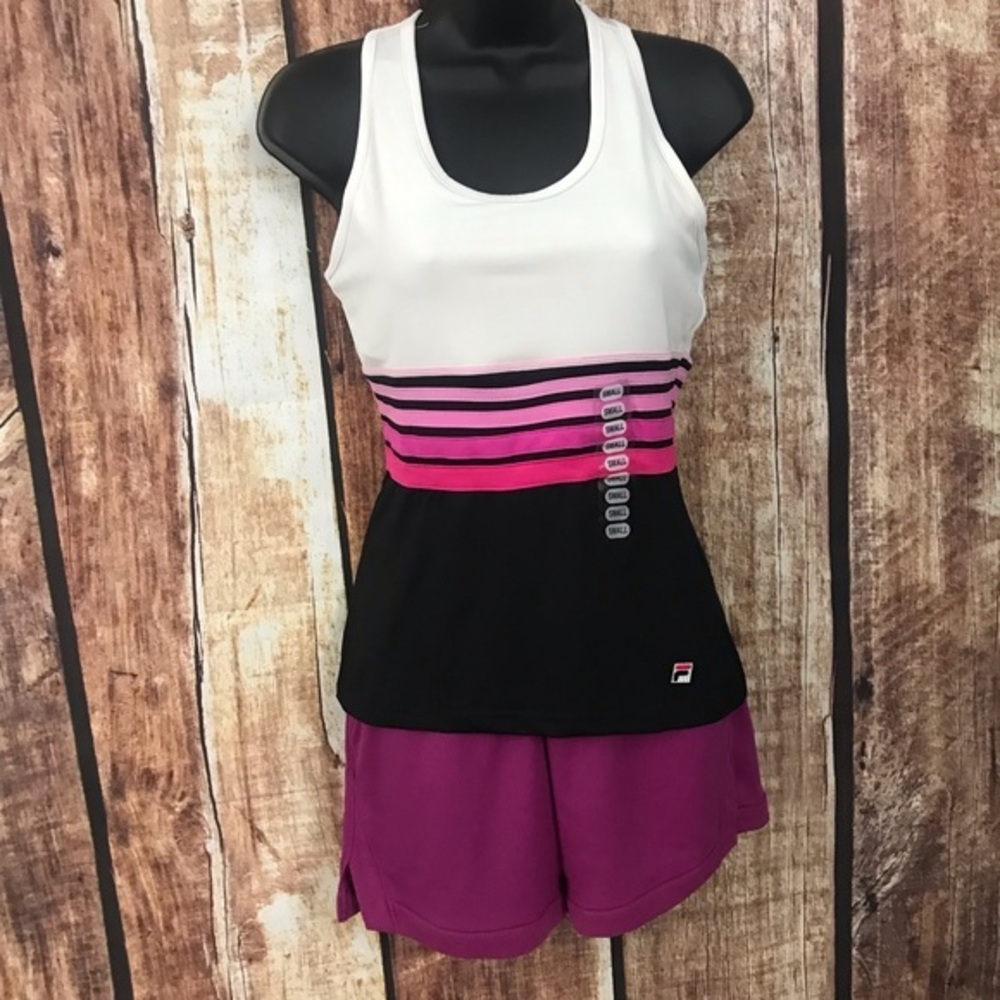 2 Pc FILA Racerback Tank w/ Athletic MisMatched Short S/M